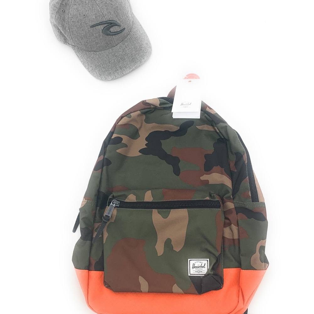 New Herschel Supply Orange Camo Laptop Backpack